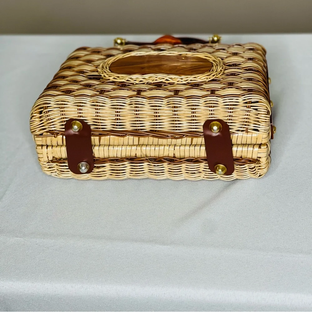 Vintage Woven Straw Purse Handmade in British HongKong circa 1950’s/60’s - Picture 3 of 13